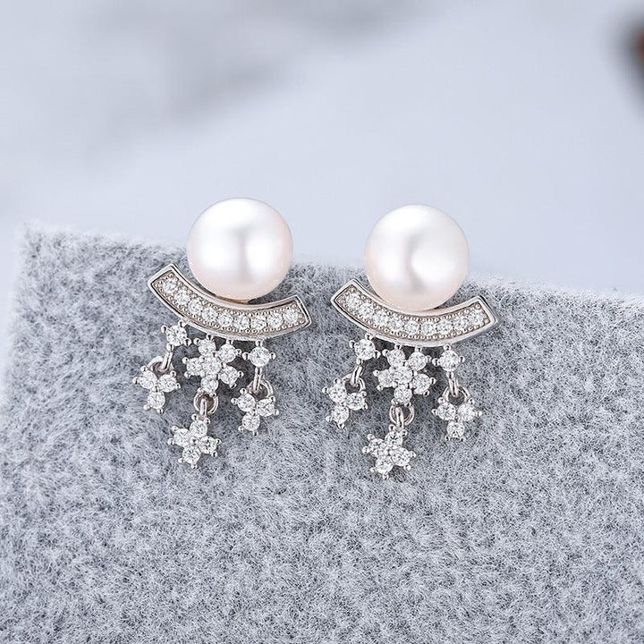 Korean Style Long Snowflake Earrings - Trendha