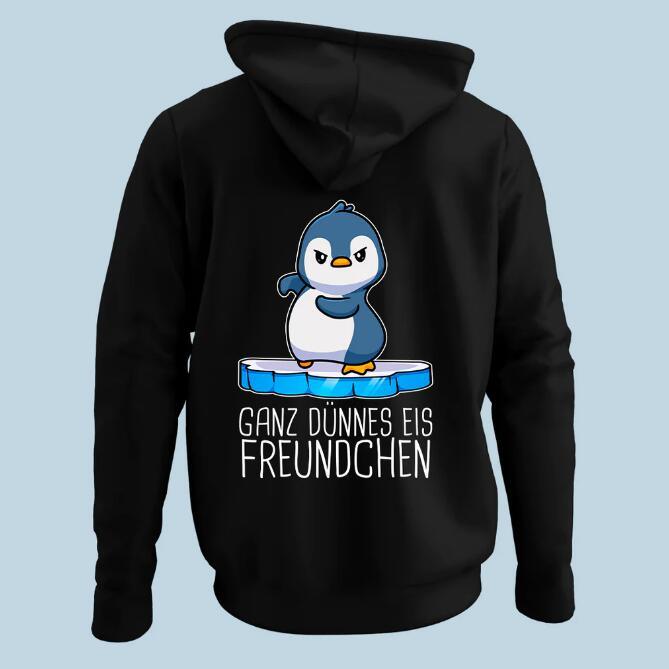 Korean Style Loose Hooded Sweater Women's Cute Penguin Printed Long Sleeve Idle Style - Trendha