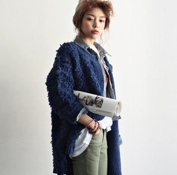Korean Style Women's Circle Knitted Sweater Coat - Trendha