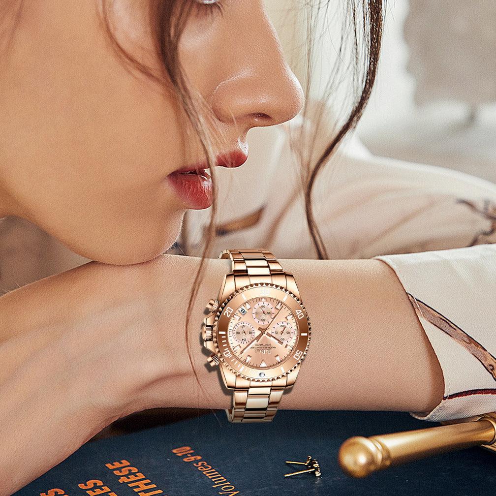 Ladies Fashion Multifunctional Quartz Waterproof Business Watch - Trendha