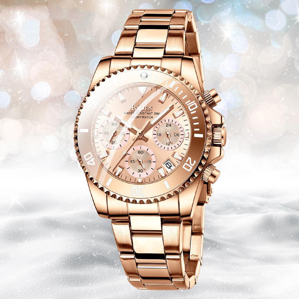 Ladies Fashion Multifunctional Quartz Waterproof Business Watch - Trendha
