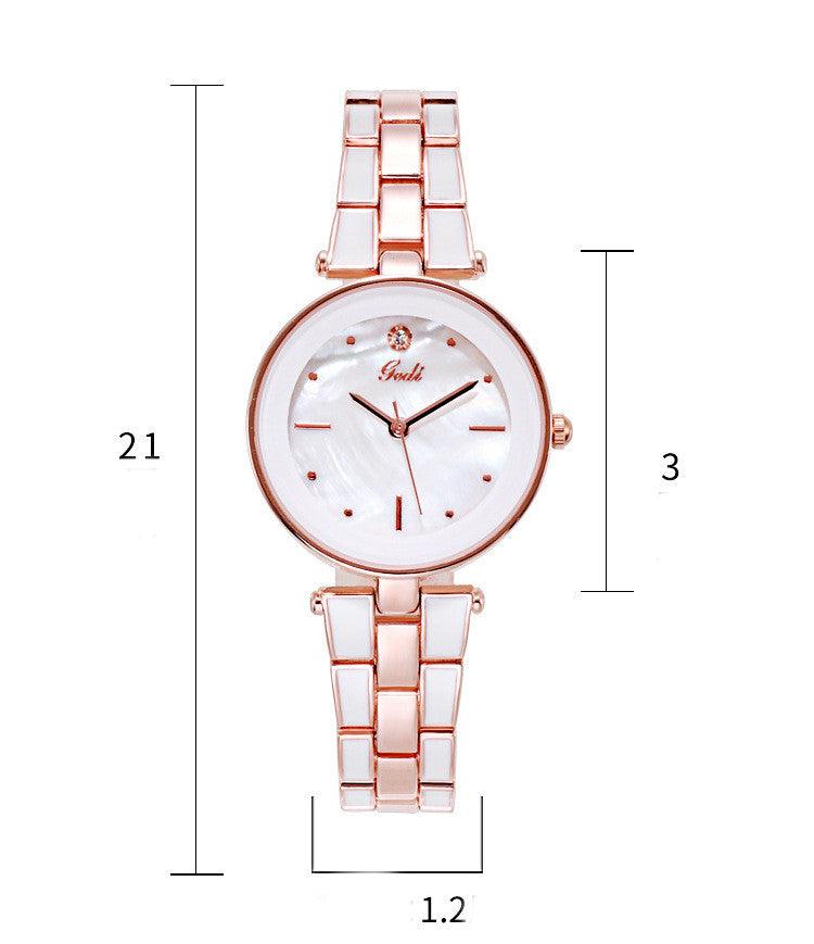 Ladies Watch Korean Style Trendy Student White Quartz - Trendha
