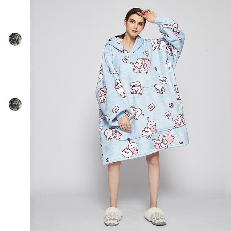 Large Flannel Lovers Casual Home Clothes Pajamas - Trendha