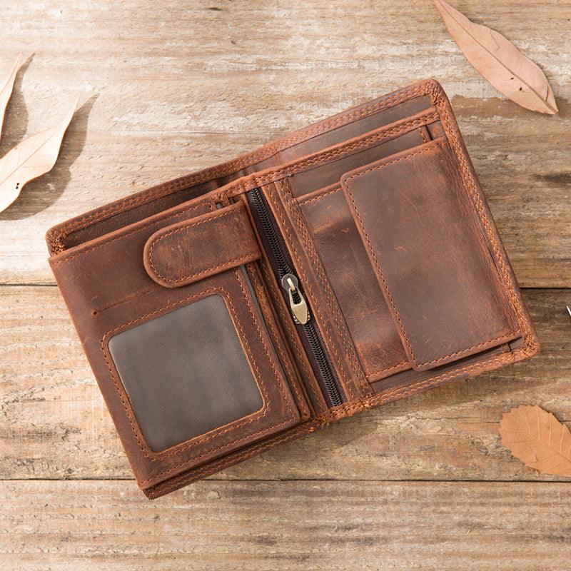 Layer Leather Short Clutch Bag - Trendha