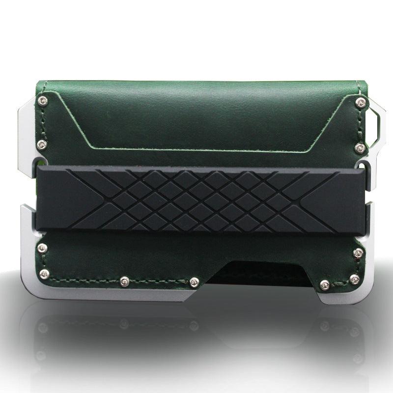 Leather Card Holder Anti-magnetic Metal Aluminum Alloy Wallet - Trendha