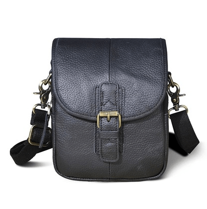 Leather Fanny Pack Head Layer Cowhide Mini One Shoulder Crossbody Bag - Trendha