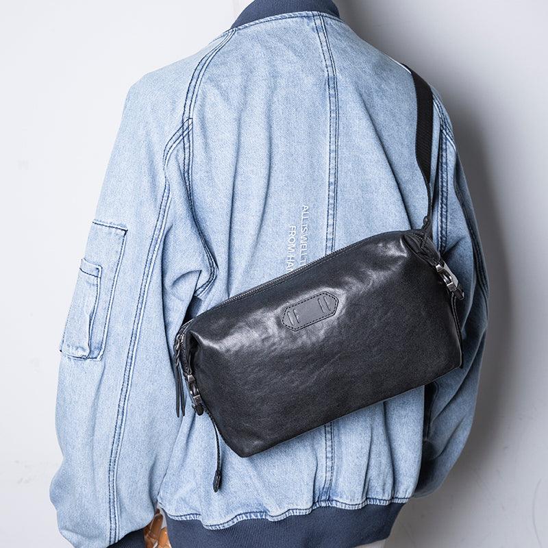 Leather Leisure Top Layer Cow Leather Large Capacity Messenger Bag - Trendha