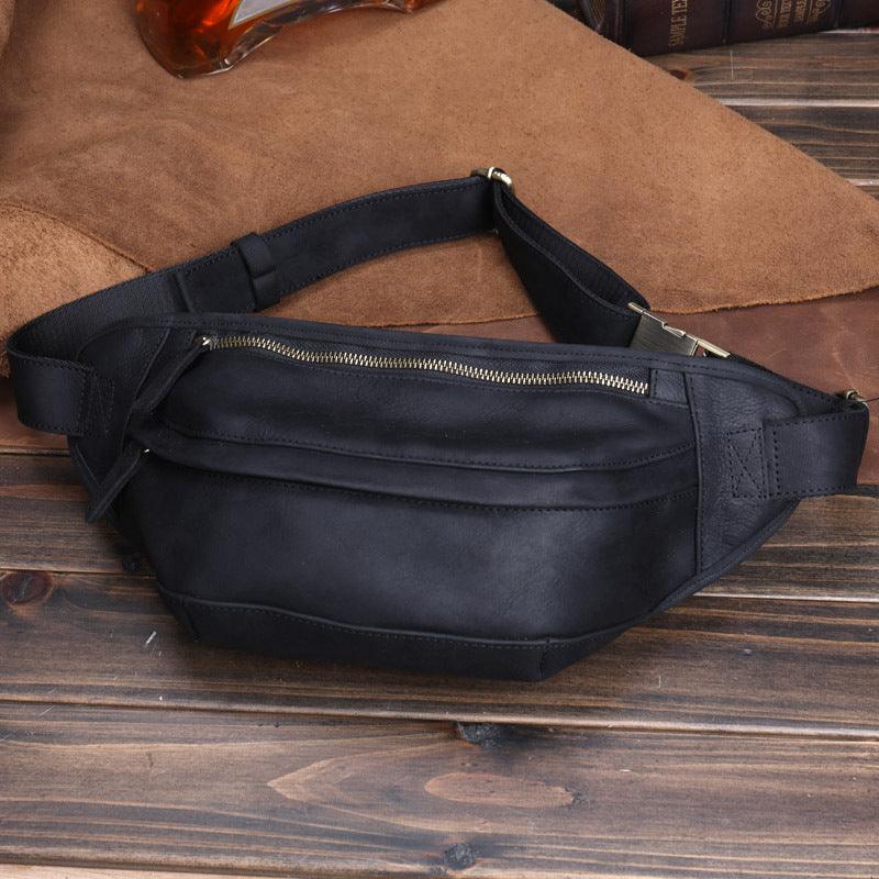Leather Men's Crossbody Sports Phone Bag - Trendha