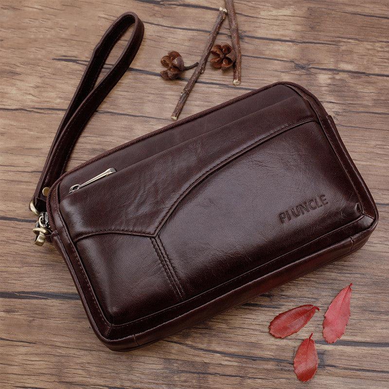 Leather Men's Hand Wallet Multifunctional Handle - Trendha