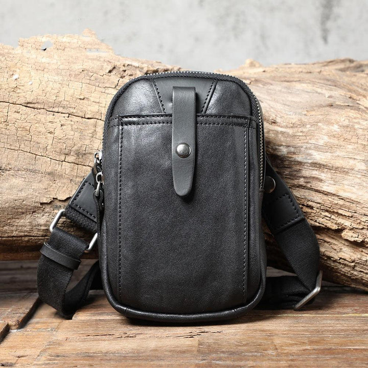 Leather One Shoulder Crossbody Bag For Men And Women - Trendha