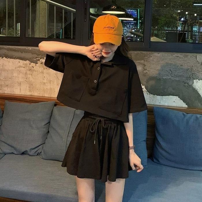 Leisure Sports Suit Women's T-shirt Shorts Two-piece Suit - Trendha