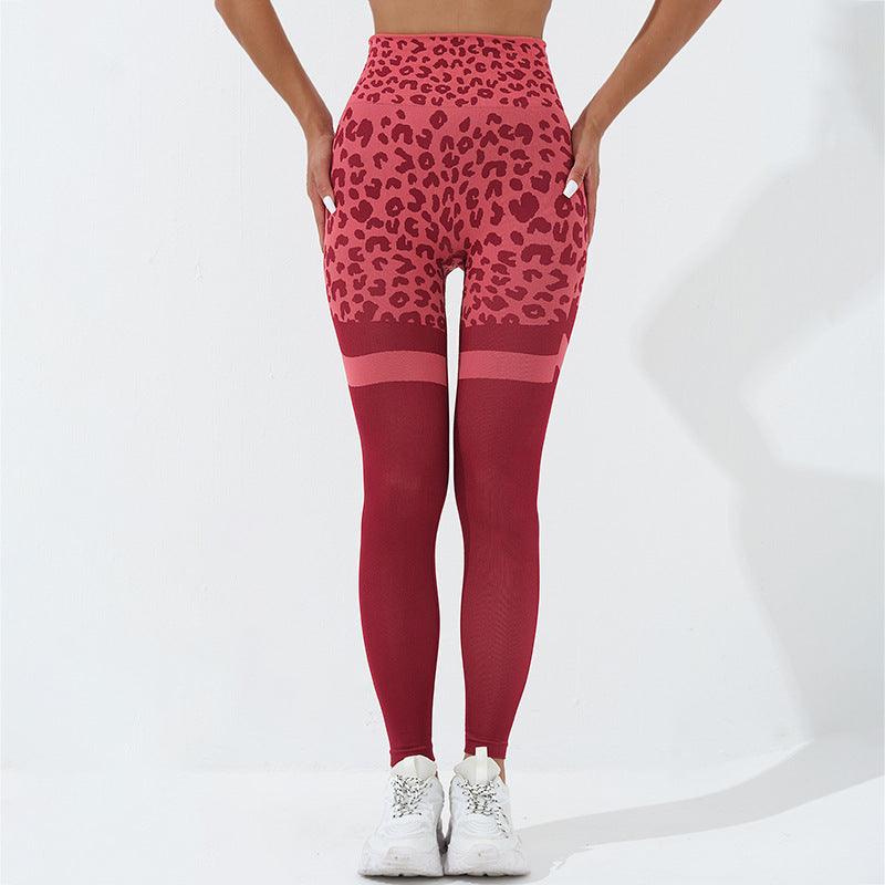 Leopard Print Fitness Pants For Women High Waist Butt Lifting Seamless Leggings Elastic Running Sport Training Yoga Pants Gym Outfits Clothing - Trendha