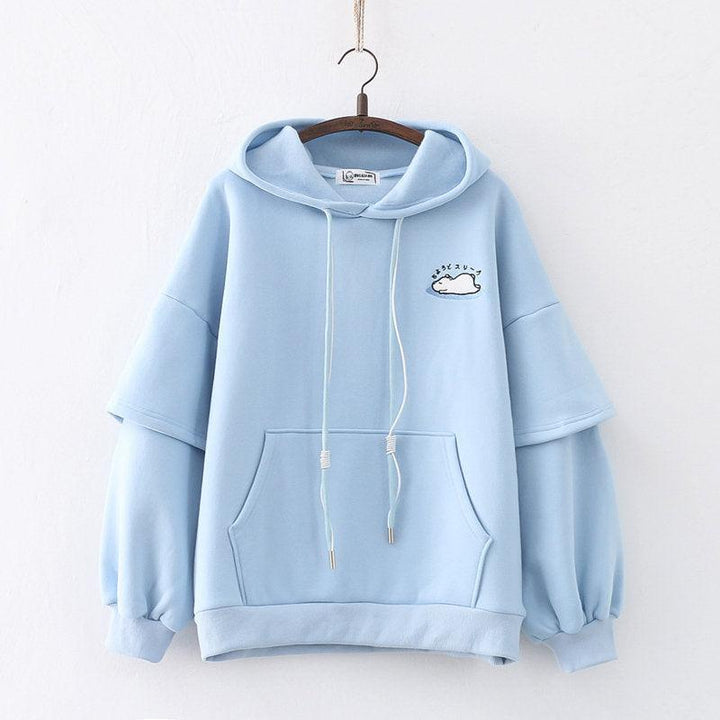 Letter Hooded Cashmere Padded Warm Sweater - Trendha