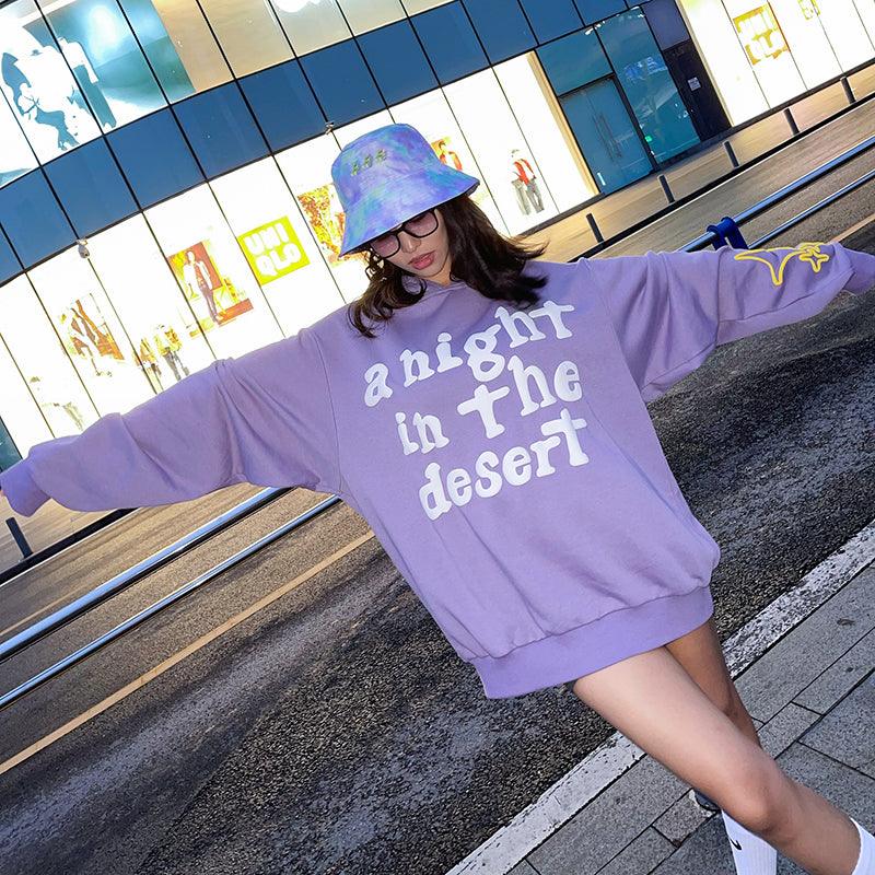 Letters Star Print Hooded Two-color Sweatshirt Men And Women - Trendha