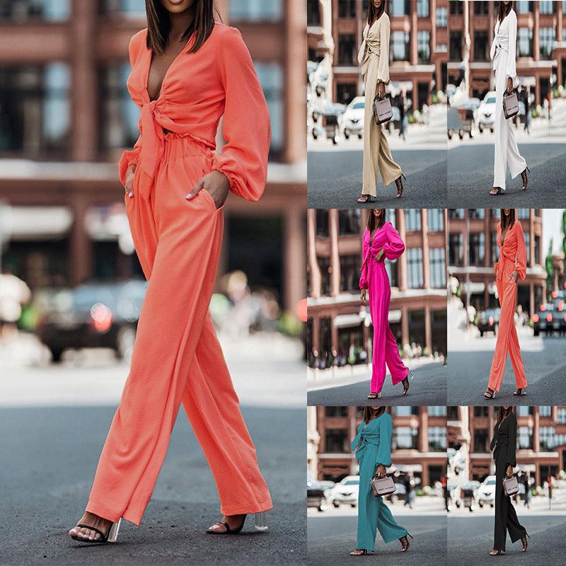 Long Sleeve 2piece Suit Casual Solid Color - Trendha