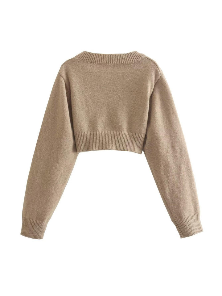 Long Sleeve Pullover Round Neck Sweater Top - Trendha