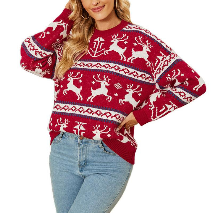 Loose Christmas Festival Deer Sweater For Women - Trendha