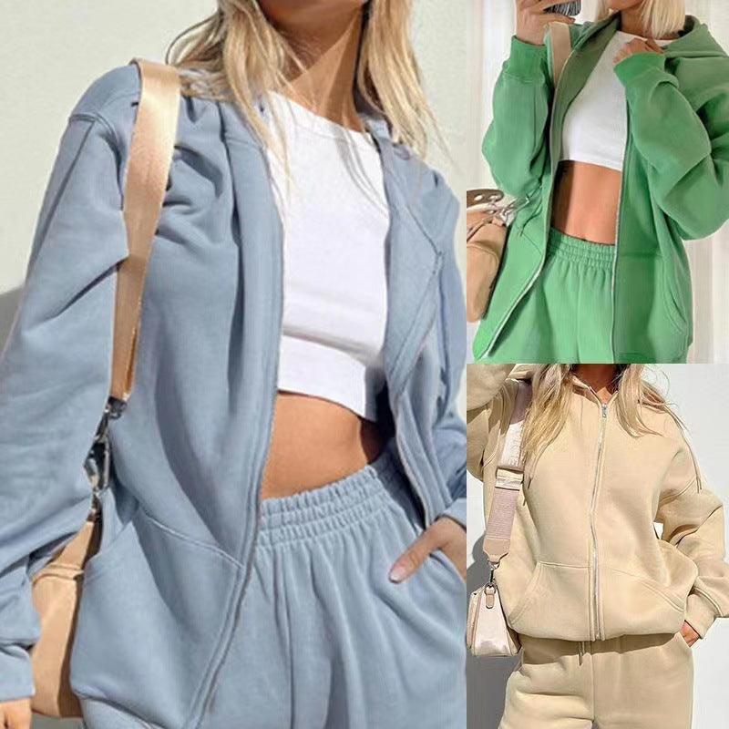 Loose Hooded Sportswear Jogger Pants Women's Suit - Trendha