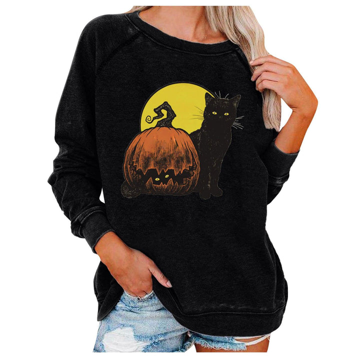 Loose Women's Tops Halloween Themed Sweatshirts - Trendha