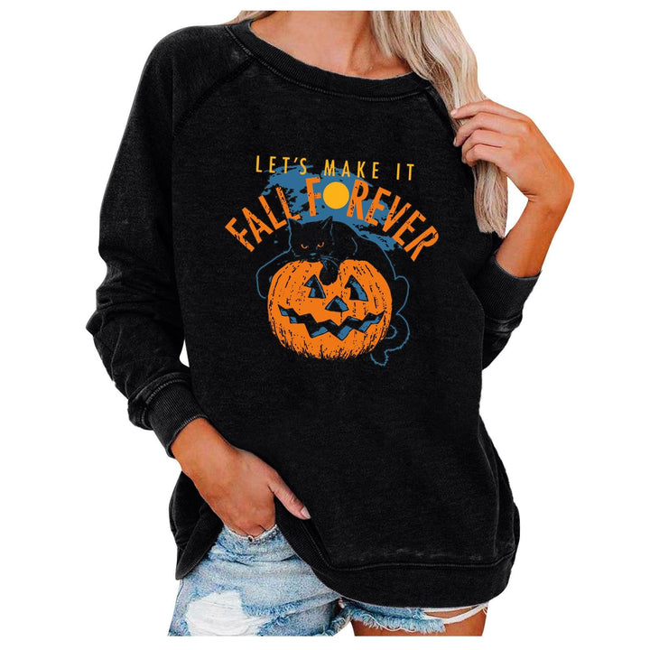 Loose Women's Tops Halloween Themed Sweatshirts - Trendha