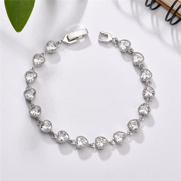 Love AAA Zircon Bracelet Copper Inlaid - Trendha