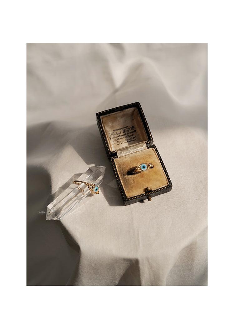 Lover's Eye Ring Is Inlaid With Gold - Trendha