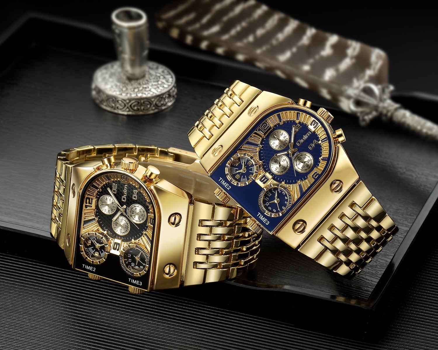 Luminous Men's Watch Steel Band Casual Gold - Trendha