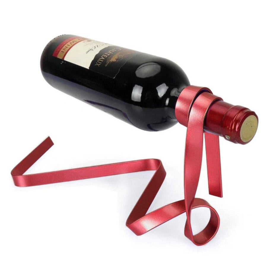 Magic Floating Colored Ribbon Wine Bottle Holder Rack Stand Bracket Art Wine rack Bar tool kitchen storage kitchen holder - Trendha