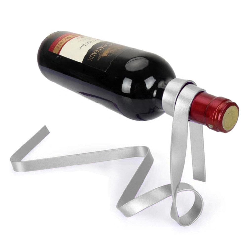 Magic Floating Colored Ribbon Wine Bottle Holder Rack Stand Bracket Art Wine rack Bar tool kitchen storage kitchen holder - Trendha