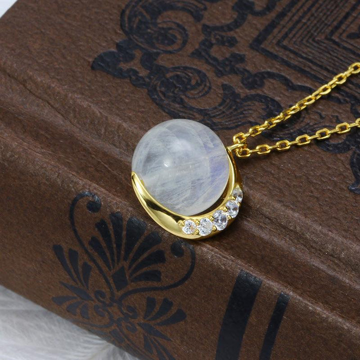 Maiden Moonlight Stone Moon Necklace - Trendha