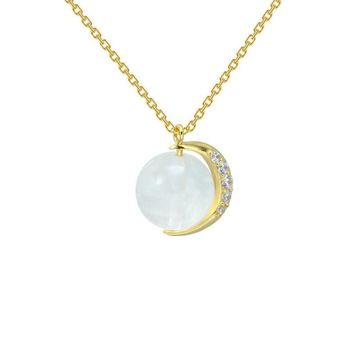 Maiden Moonlight Stone Moon Necklace - Trendha