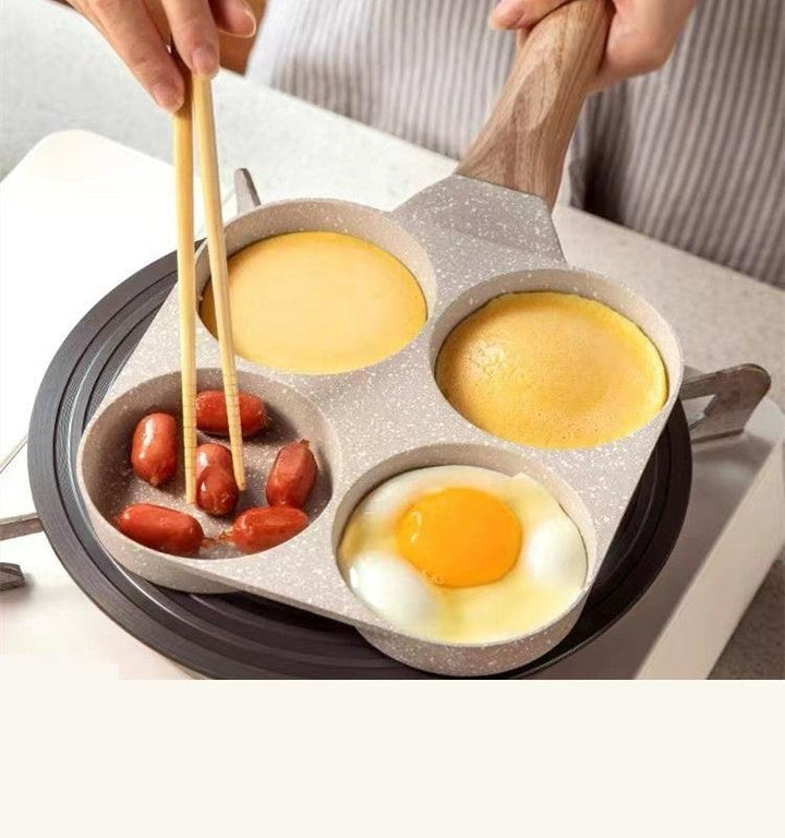 Medical Stone Non-stick Pan Egg Hamburger Four-hole Frying Pan Flat Bottom Induction Cooker Universal Mini Omelette Pan - Trendha