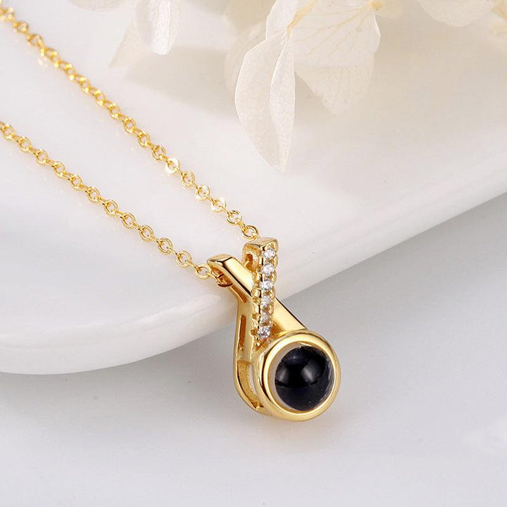 Men's And Women's Fashion Minimalist Clavicle Chain Projection Stone - Trendha