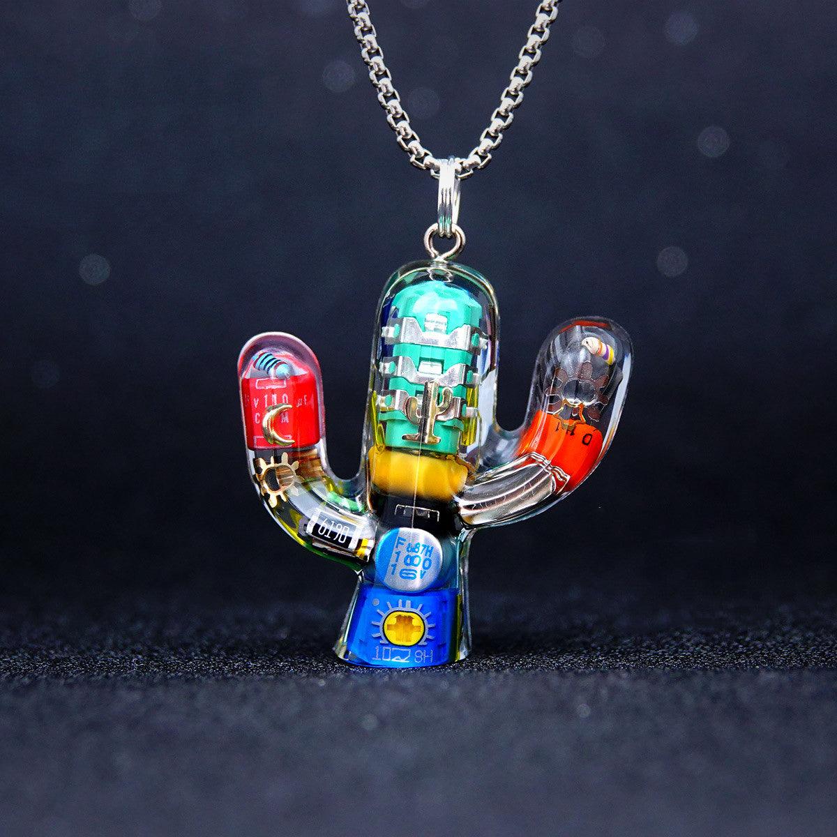 Men's And Women's Fashionable And Simple Cactus-shaped Pendant Necklace - Trendha