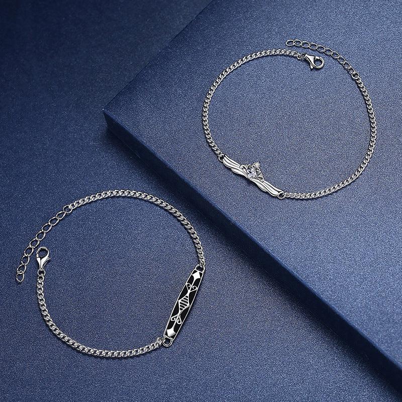 Men's And Women's Pair Creative All Match Sterling Silver Bracelet - Trendha