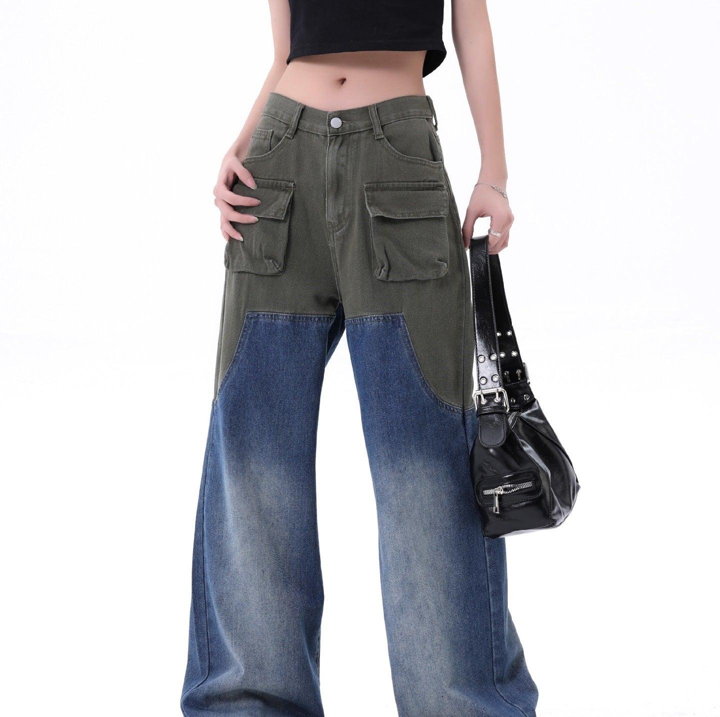 Men's And Women's Same Style American-style Distressed Heavy Industry Straight Casual Jeans Trousers - Trendha