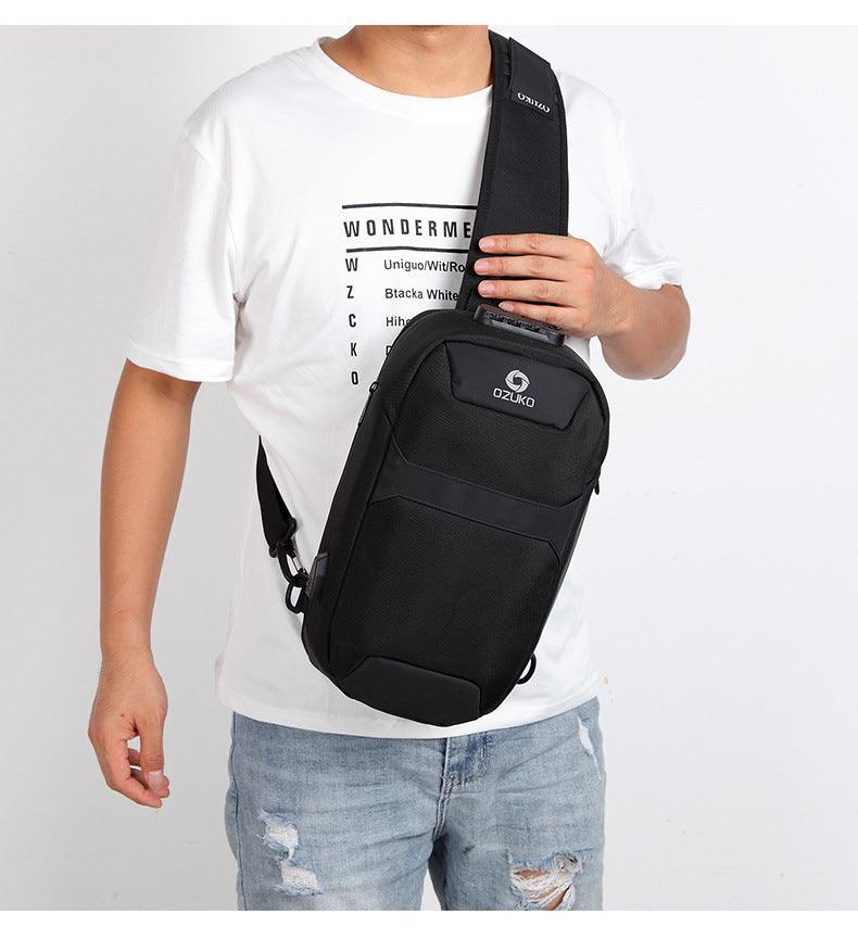 Men's Anti-theft Chest Sports Waterproof Oxford Cloth Shoulder Messenger Bag - Trendha
