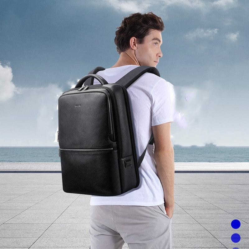 Men's Backpack Leather Large Capacity - Trendha