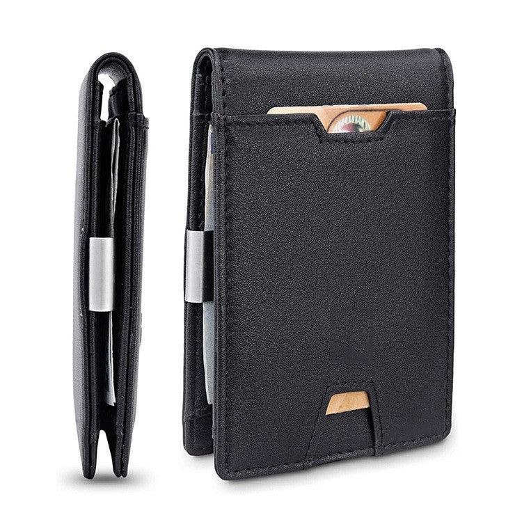 Men's Card Holder Fiber Leather Money Clip Wallet - Trendha