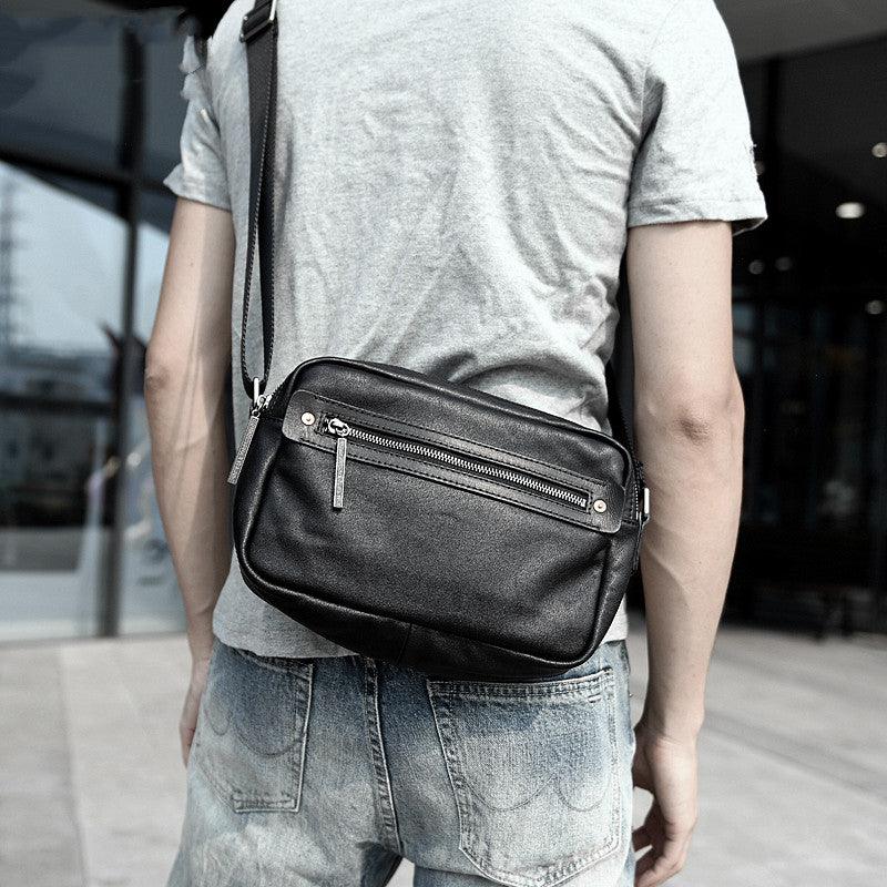 Men's Casual Leather Shoulder Bag - Trendha