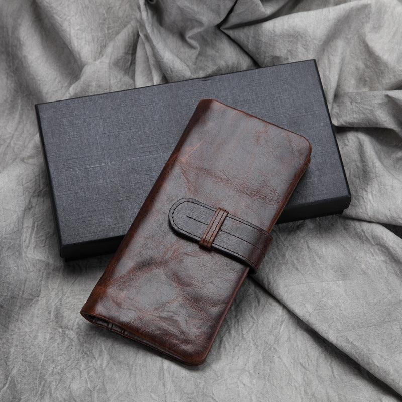 Men's Casual Long Head Leather Money Clip - Trendha