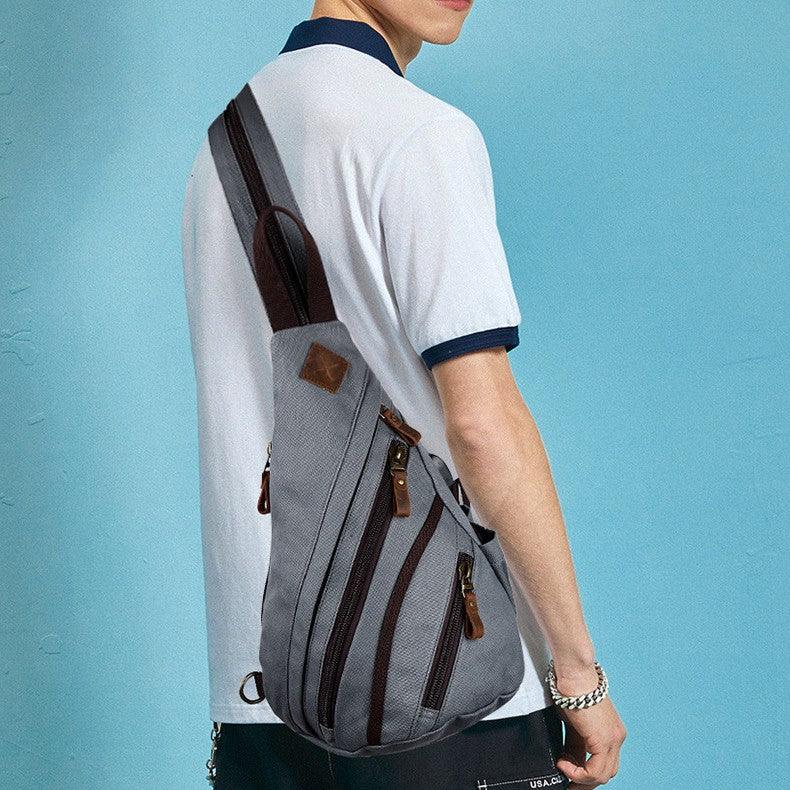 Men's Chest Bag Retro Canvas One Shoulder - Trendha