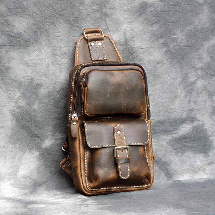 Men's Cow-Leather One-shoulder Messenger Bag