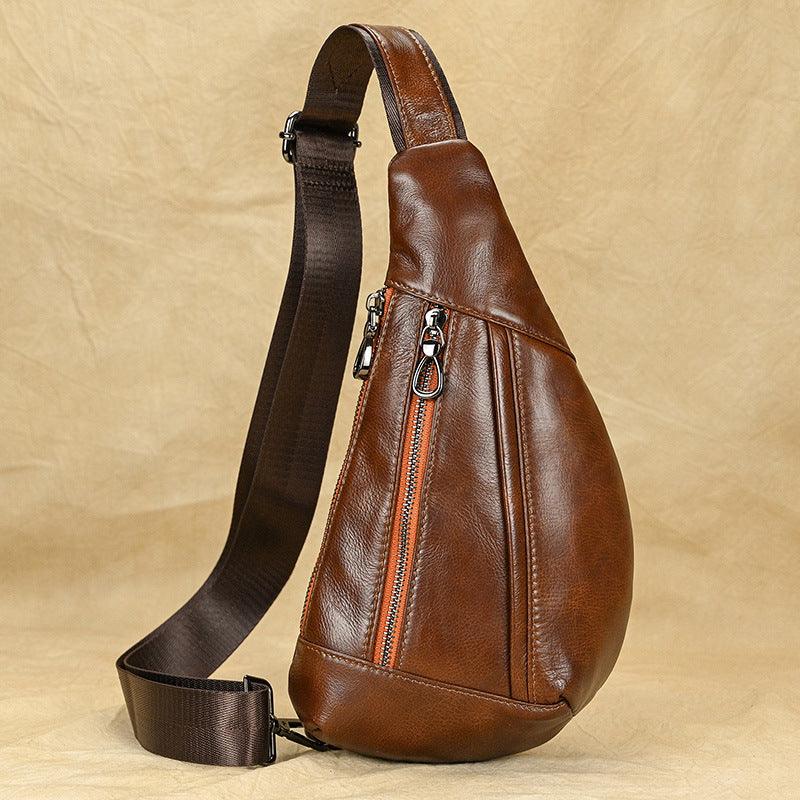Men's Fashion Chest Bag Genuine Leather Shoulder - Trendha