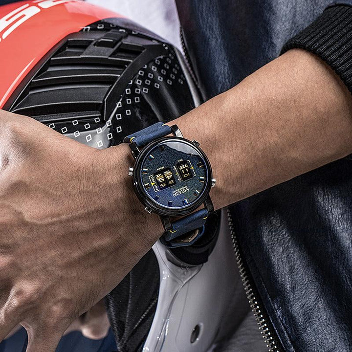 Men's Fashion Featured Sports Business Leather Quartz Watch - Trendha