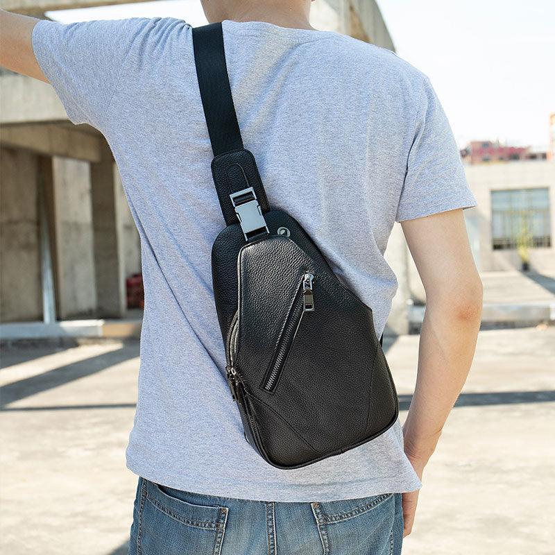 Men's Fashion Genuine Leather Shoulder Messenger Bag - Trendha