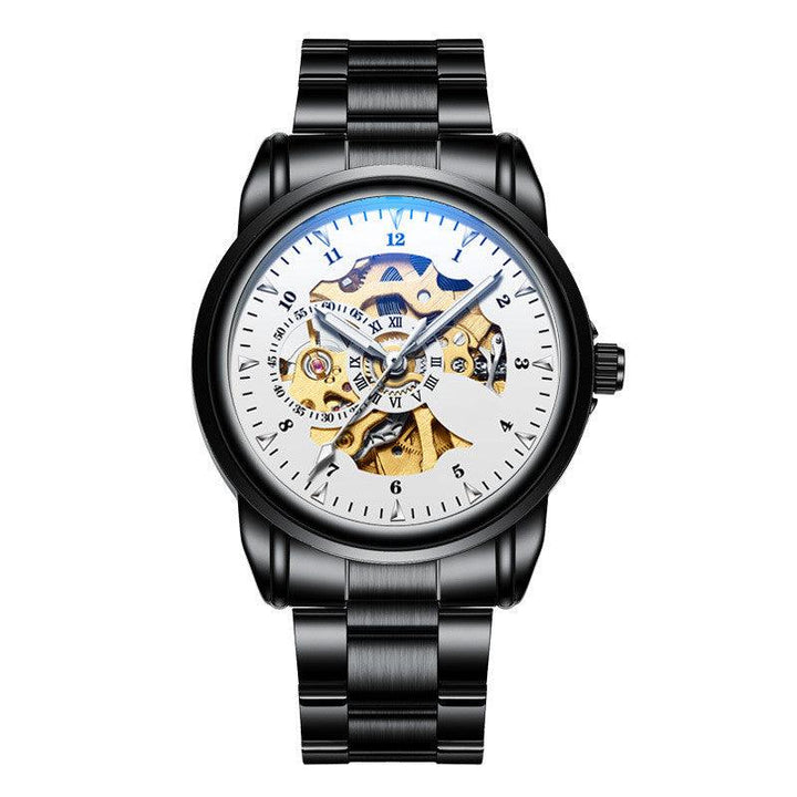 Men's Fashion Simple Leather Waterproof Luminous Mechanical Watch - Trendha
