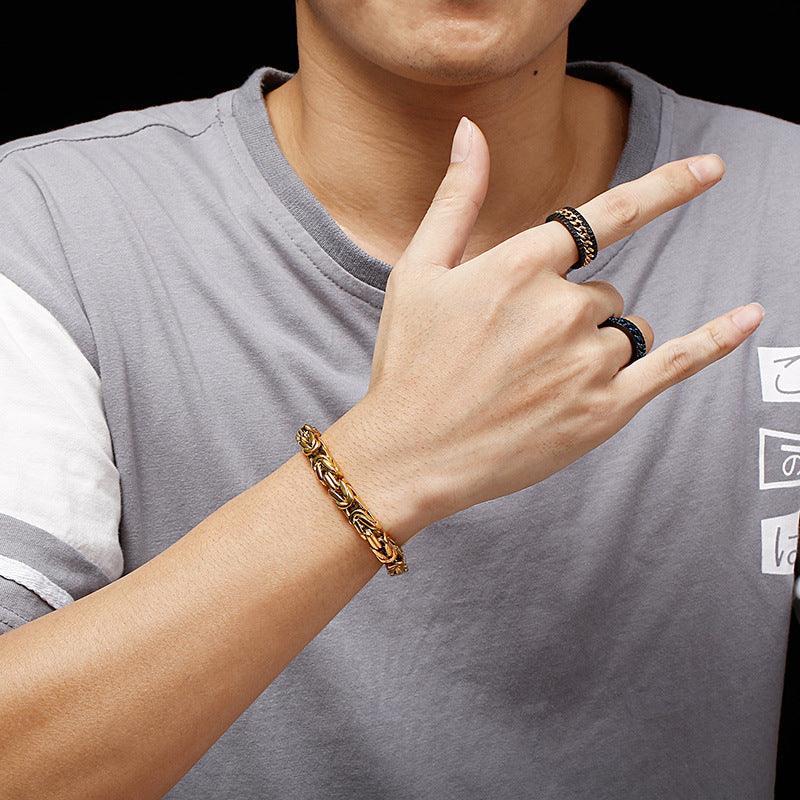 Men's Fashion Stainless Steel Square Chain Bracelet