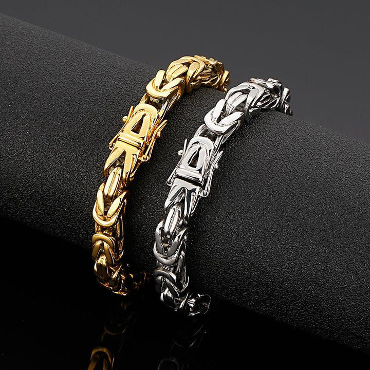 Men's Fashion Stainless Steel Square Chain Bracelet - Trendha
