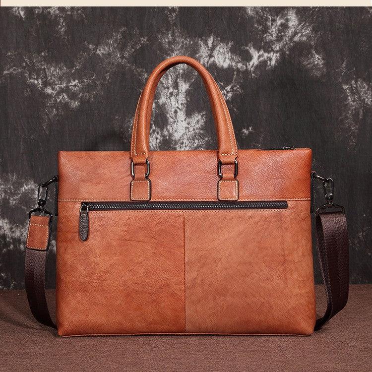 Men's Handbag First Layer Cowhide Computer Leisure - Trendha